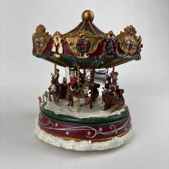 Hawthorne Village “Merry Go Christmas Carousel” 79826 Retired Rotating Figure - Picture 3 of 7